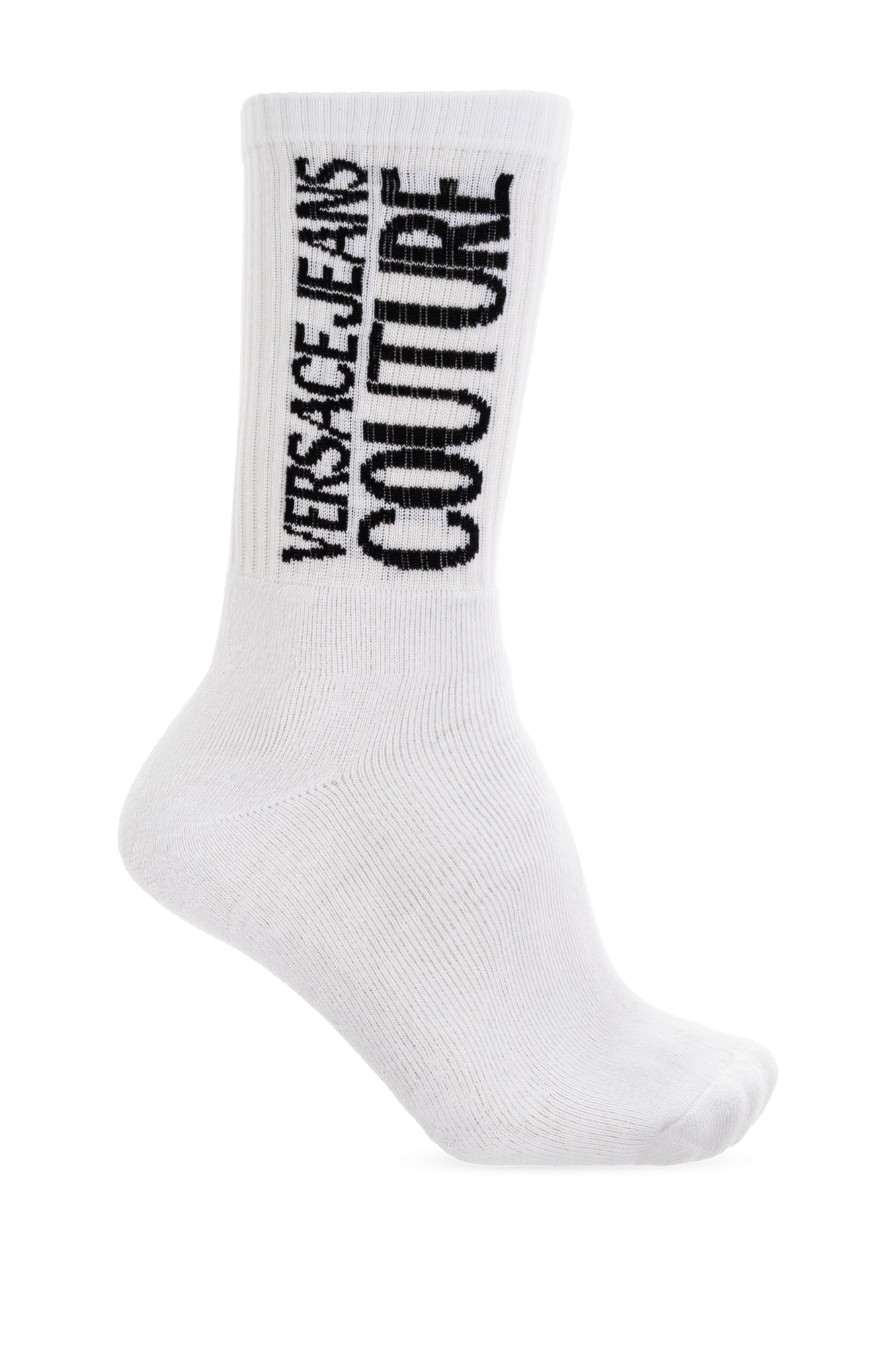 VERSACE ホワイト ロゴ ソックス Versace Mercury Logo Socks | VERSACE US